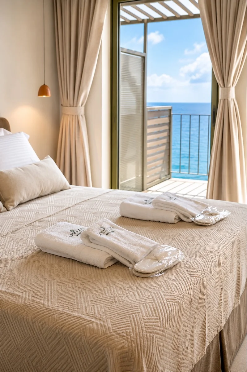 modern beachfront suite with balcony in kefalonia