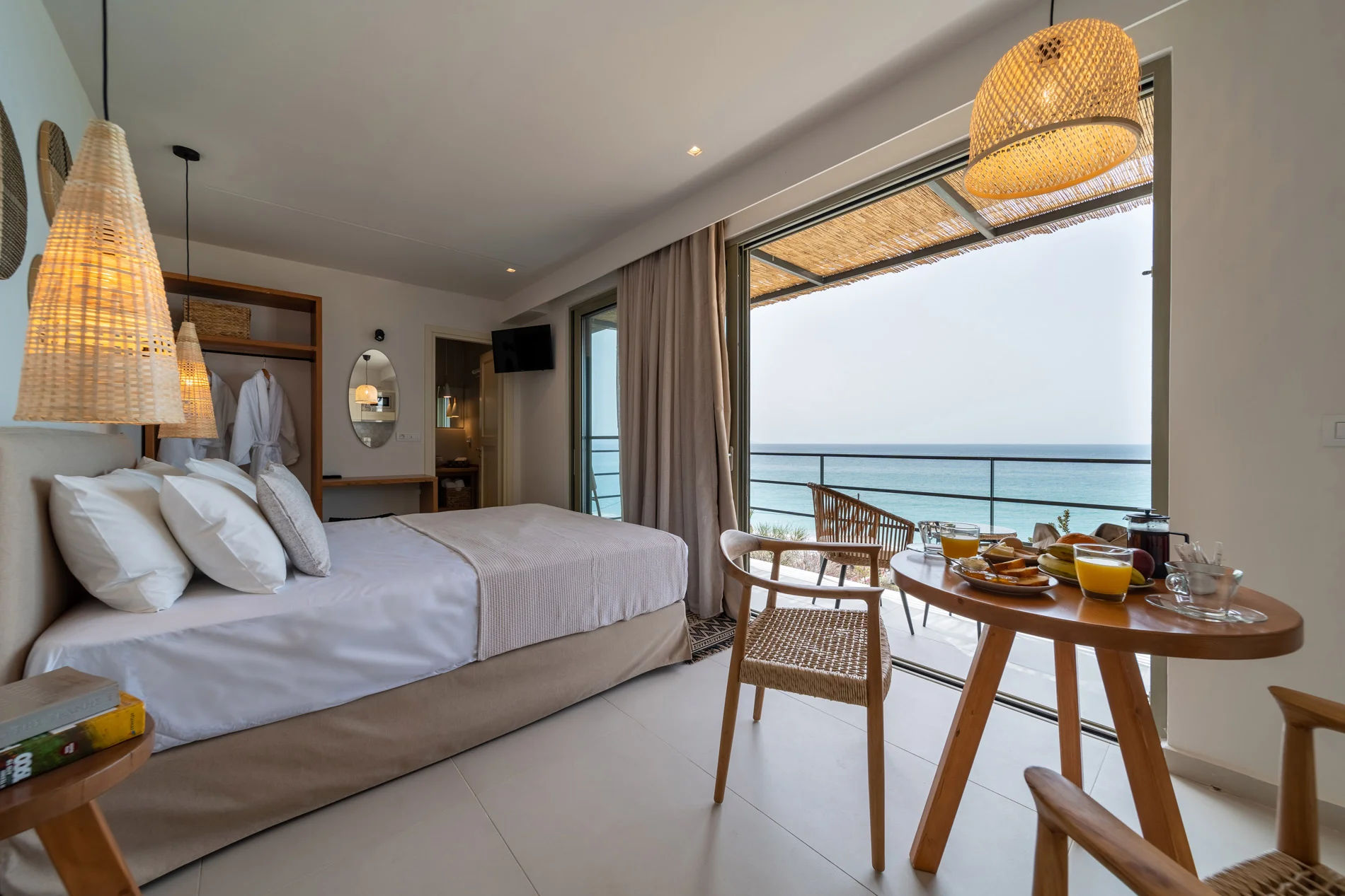 premium suite with balcony overlooking ionian sea